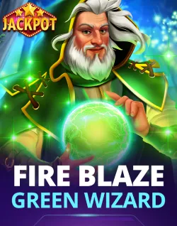Popular Casino Games - Fire Blaze: Green Wizard